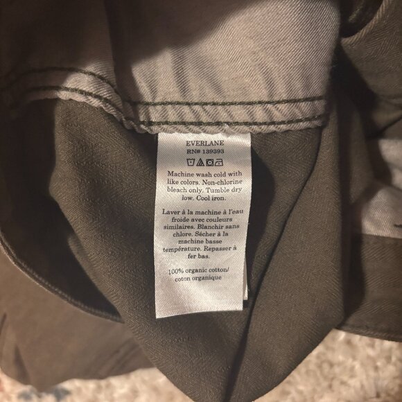 Everlane Mens The Organic Cotton Herringbone Refined Cargo Green Size 31 - $205 - Picture 6 of 11